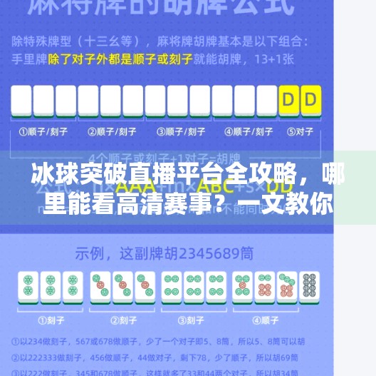 冰球突破直播平台全攻略，哪里能看高清赛事？一文教你轻松追赛！冰球突破哪里可以看直播